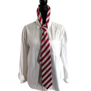 3x15 Men's Black, White, Blue Striped Tie